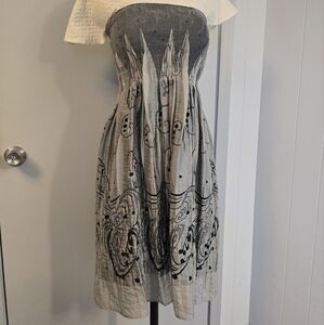 LAPIS "One Size" Dress/Skirt. Silver/Gray; Embroidered.